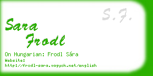 sara frodl business card